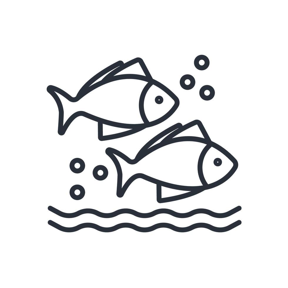 fish icons isolated style vector