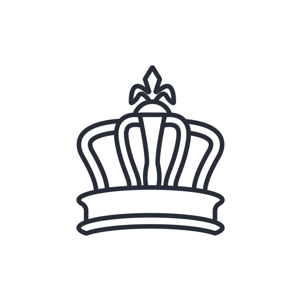 tiara line icons isolated vector