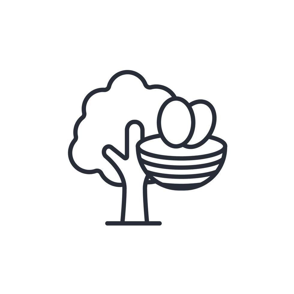 bird nest icons isolated vector