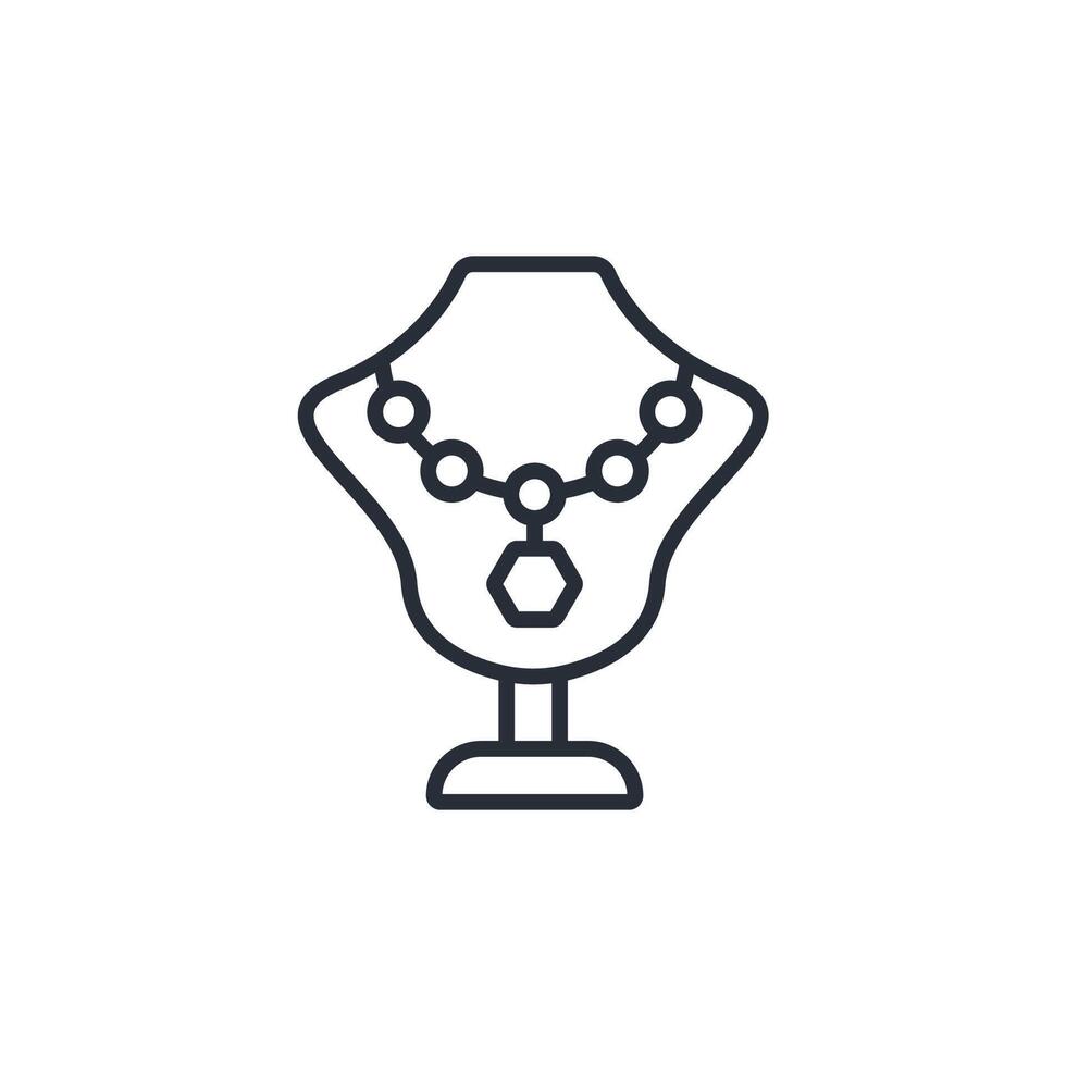 necklace line icons isolated vector