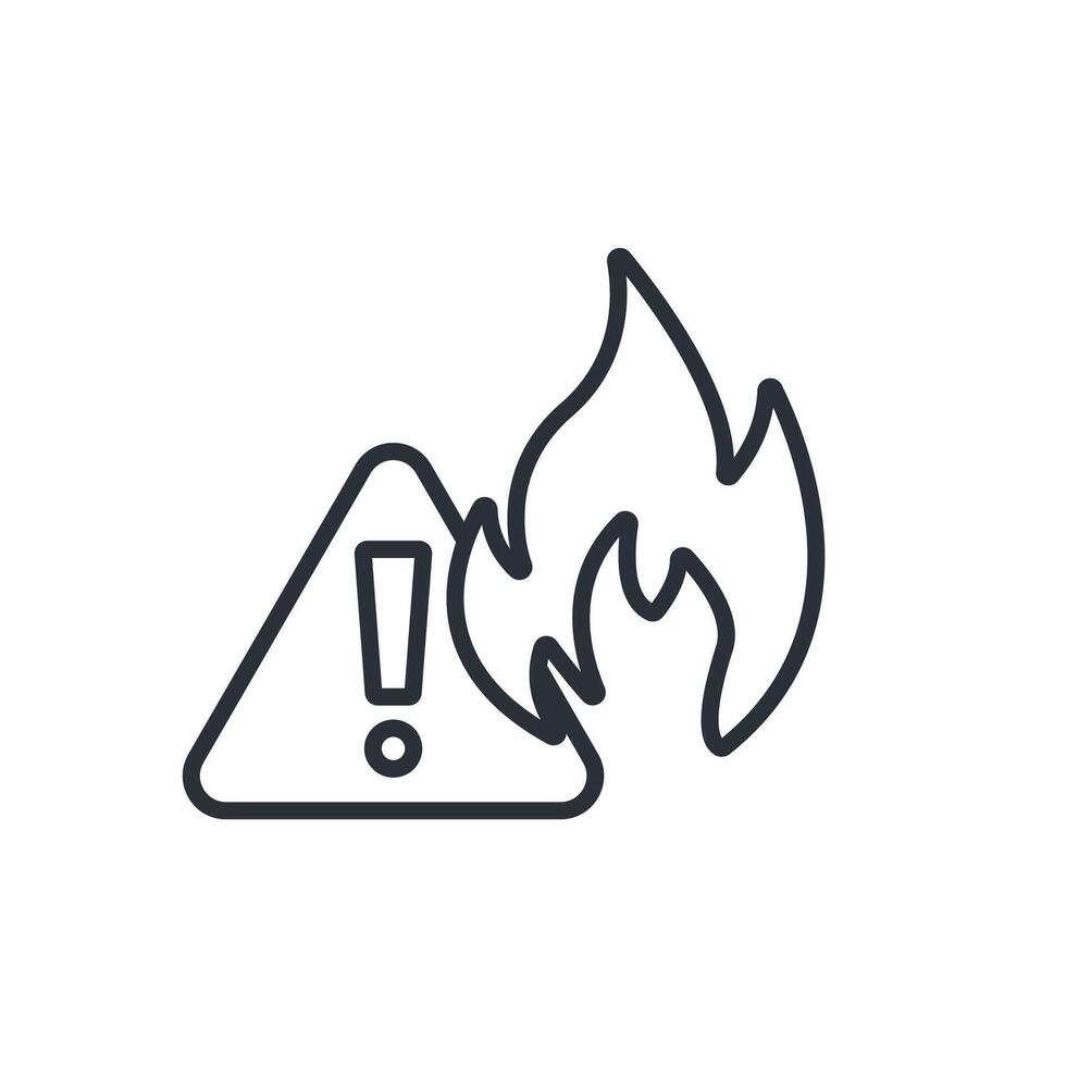 fire risk icons isolated Flat style design vector