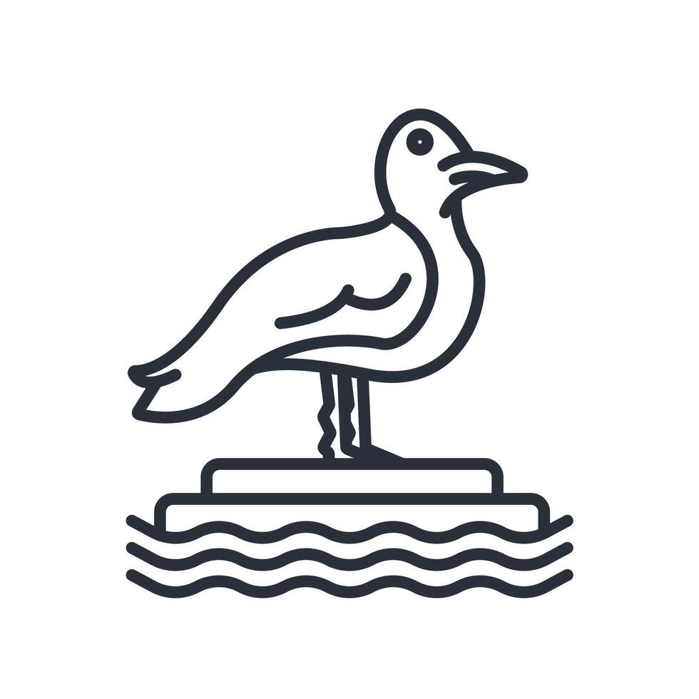 Seagull icons isolated Flat style design vector