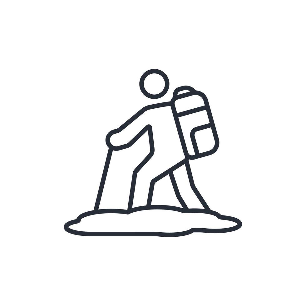 trekking icons isolated vector