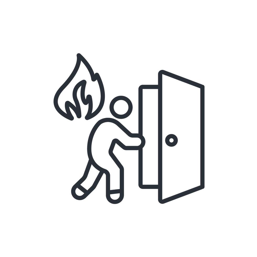 fire exit icons isolated Flat style design vector