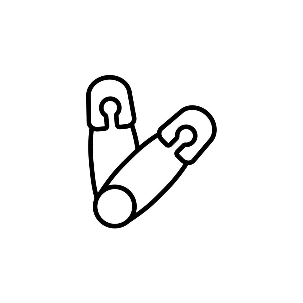 safety pin icons isolated on White Background vector