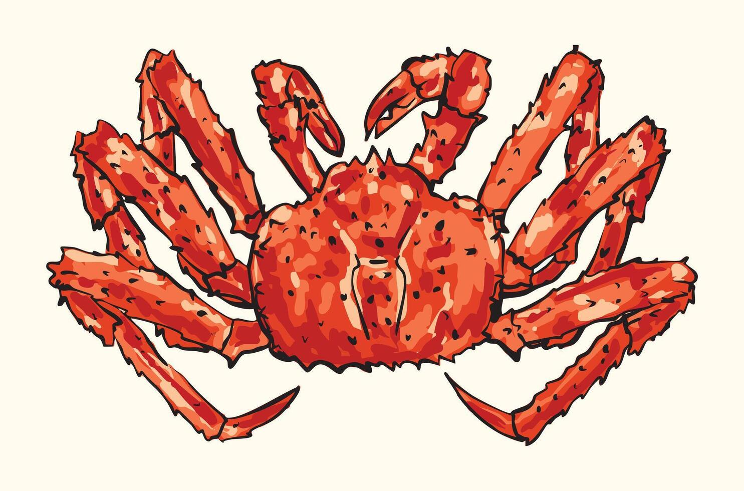Spiny Red King Crab Illustration vector