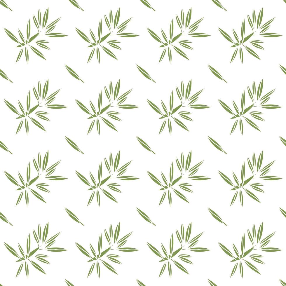 Olive branch and leaves. Seamless pattern. vector