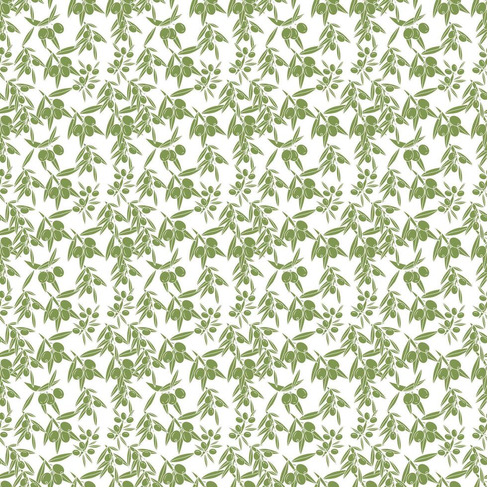 Set of olive branches. Seamless pattern. vector