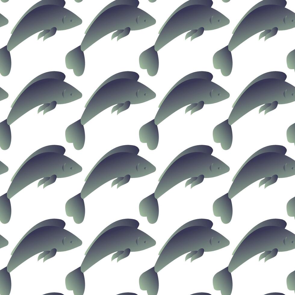 Small simple silver fish. Seamless pattern. vector