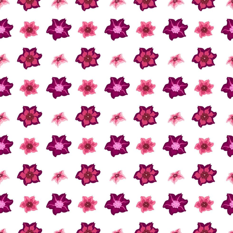Simple flowers in flat style. Seamless pattern. vector