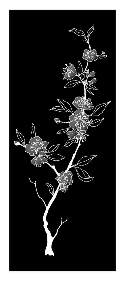 Flower Black and White vector