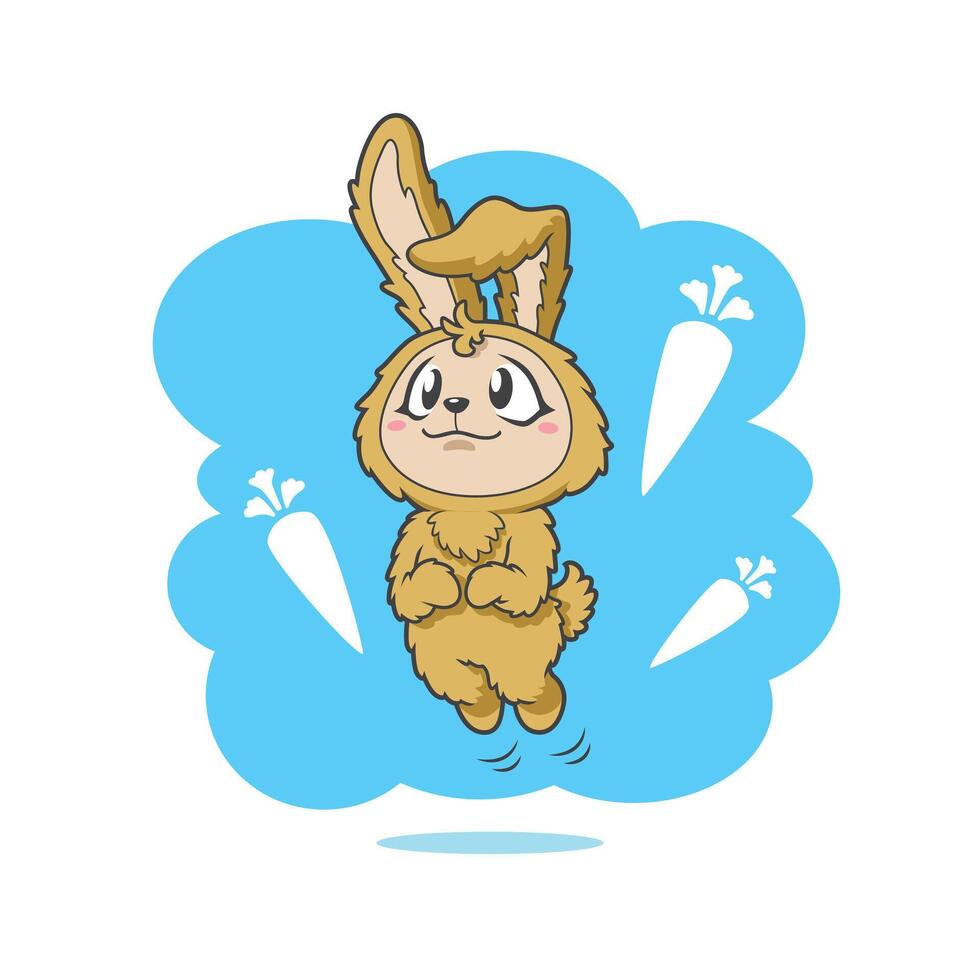 Cute Rabbit Cartoon Character illustration vector