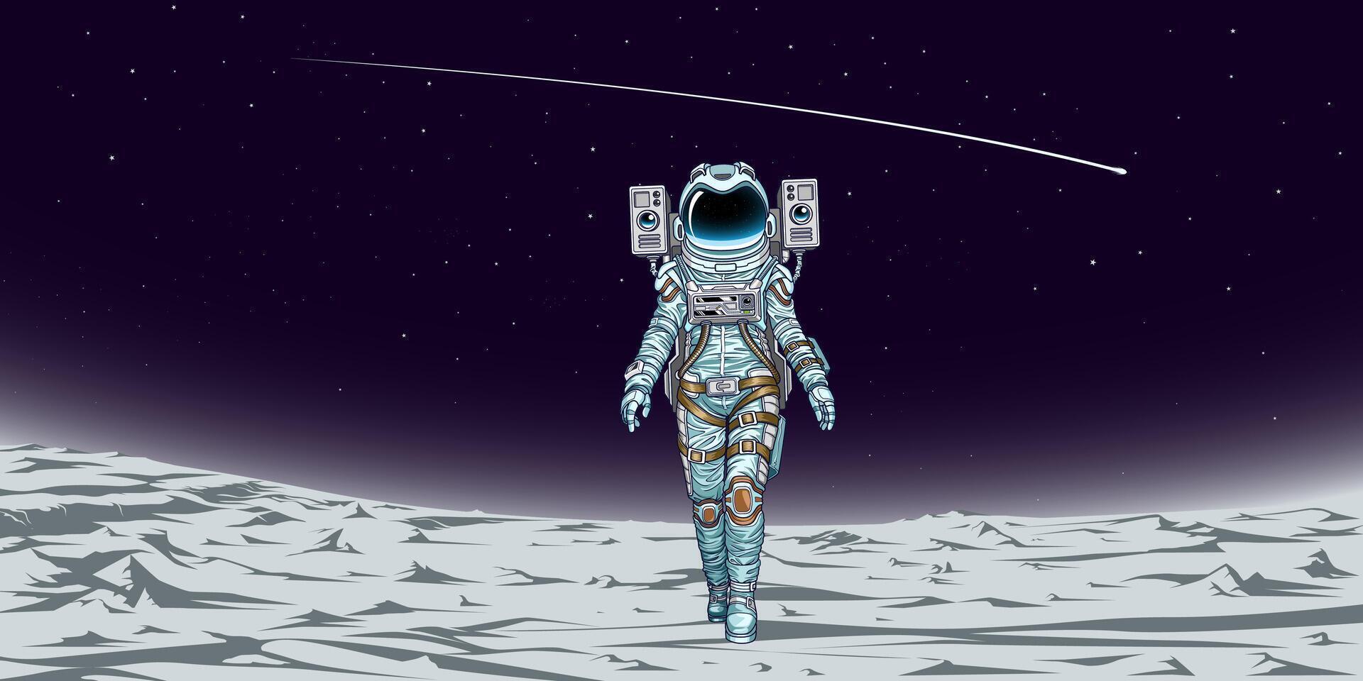 Astronaut alone in space vector