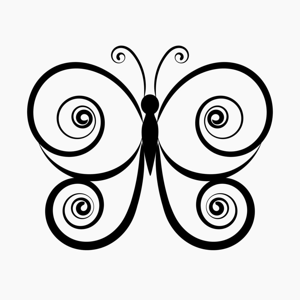 Butterfly insect with circular pattern graphic illustration vector