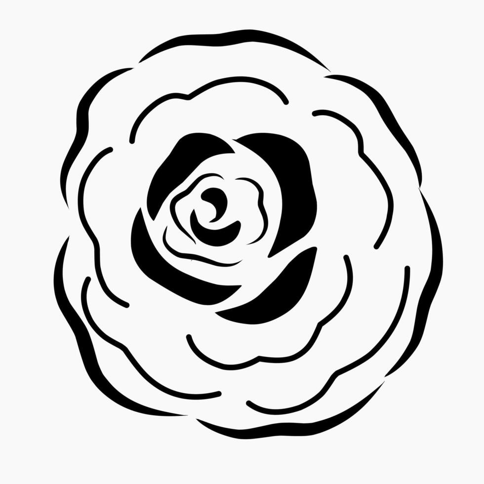 Rose flower clipart illustration sketch drawing outline vector