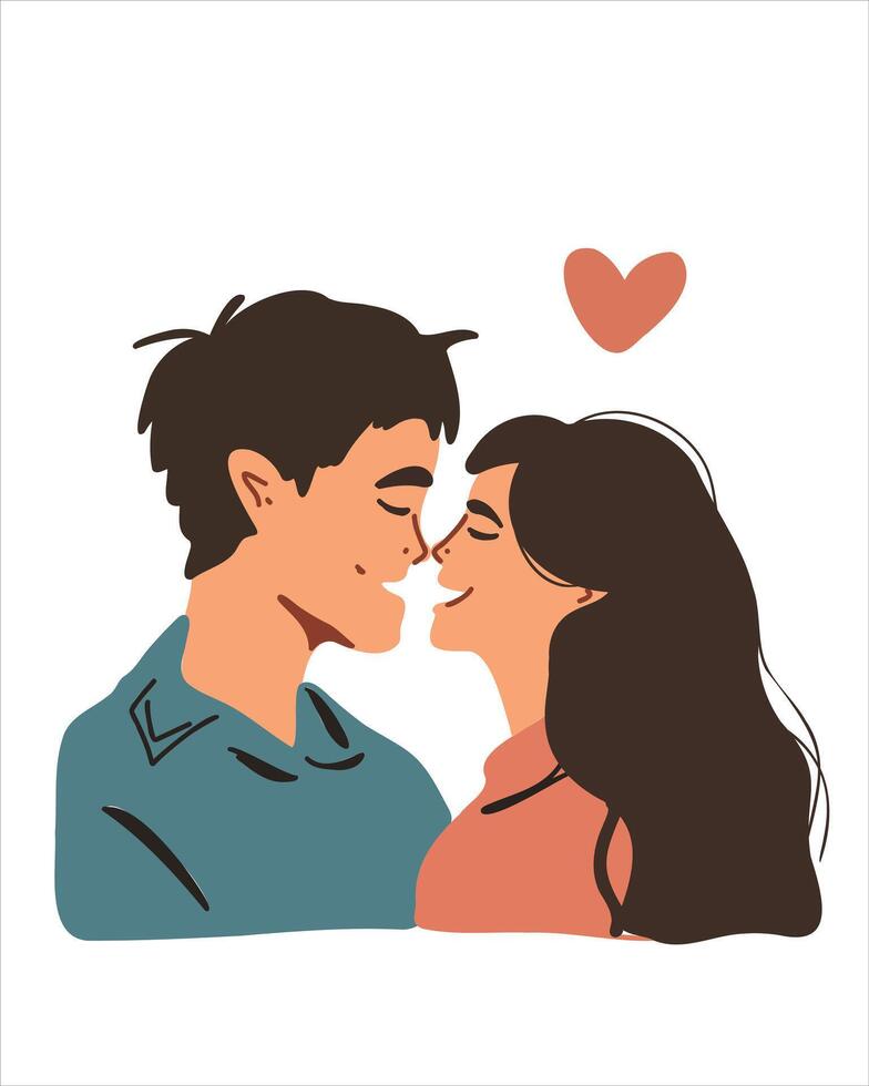Warmth and love in the couple s eyes symbol of closeness and harmony vector