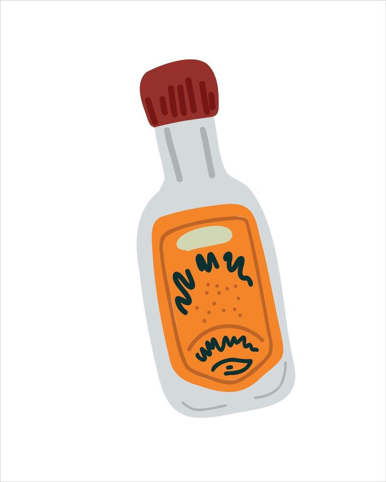 Tequila bottle with a vibrant label vector