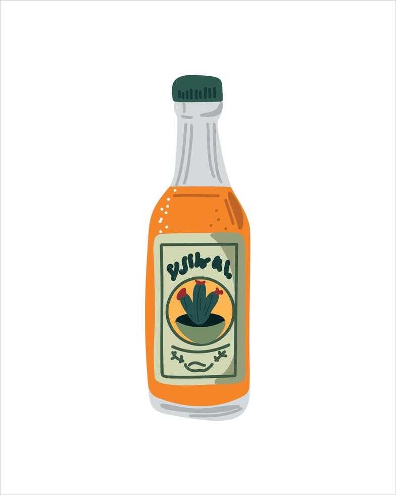 Classic tequila bottle symbol of celebration and good vibes vector
