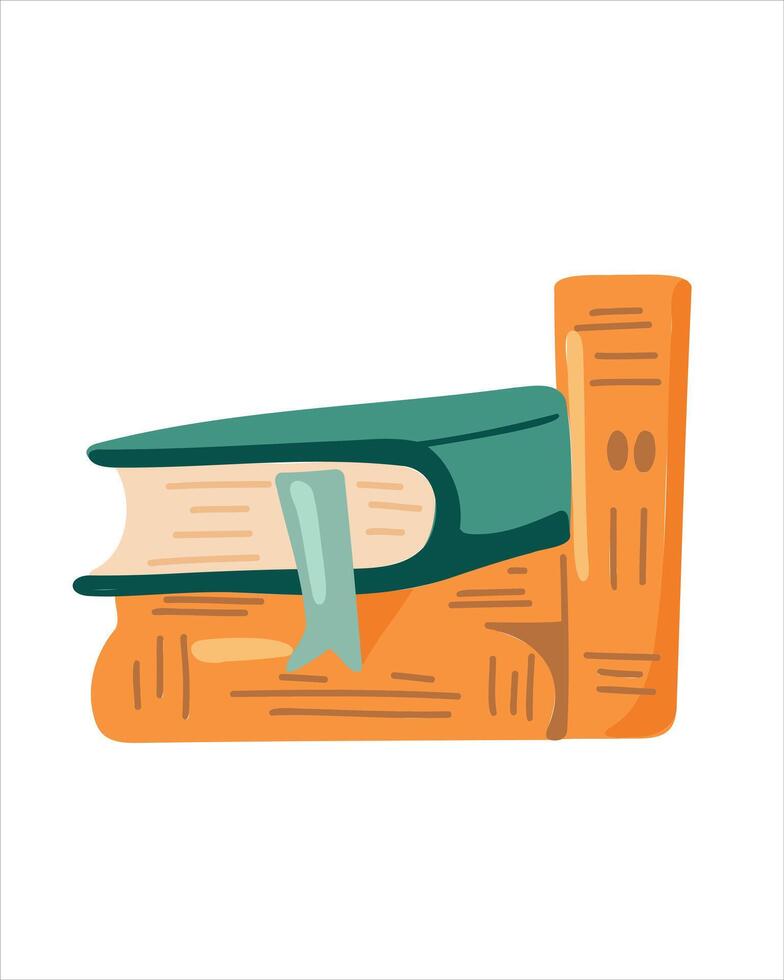 Stack of books with bookmarks symbol of knowledge and study vector