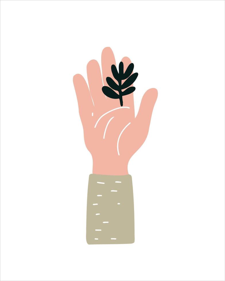 branch in hand vector