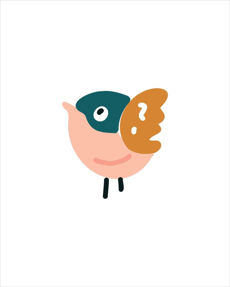 Charming cartoon bird for children s projects vector