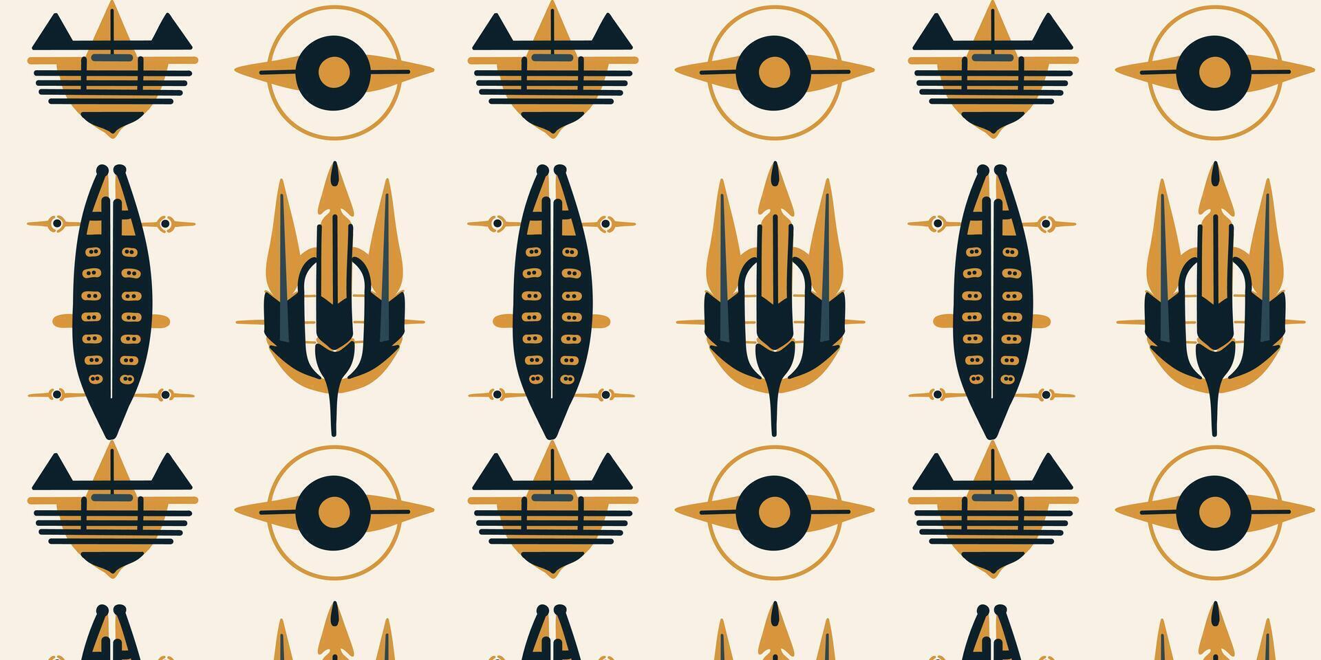 The seamless pattern of yellow - green ethnic stylized texture vector