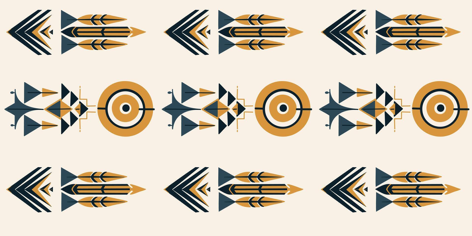 The seamless two colour pattern of ethnic texture vector