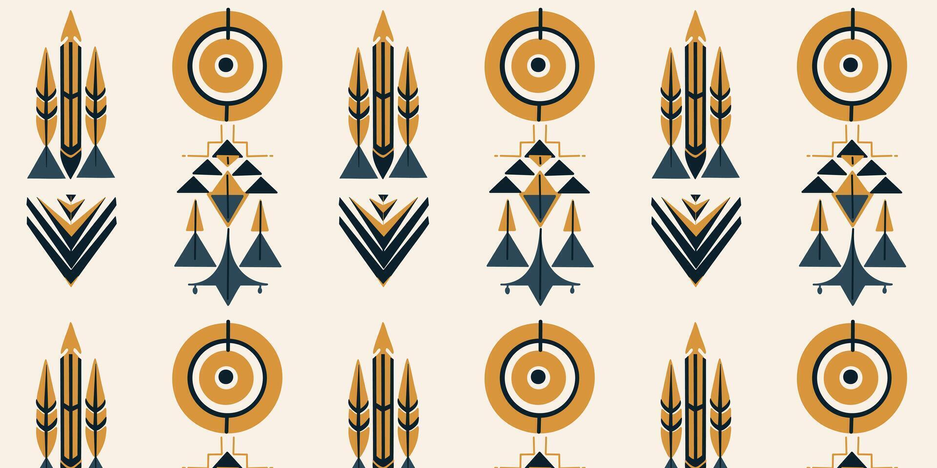 The seamless two colour pattern of ethnic geomertric texture vector