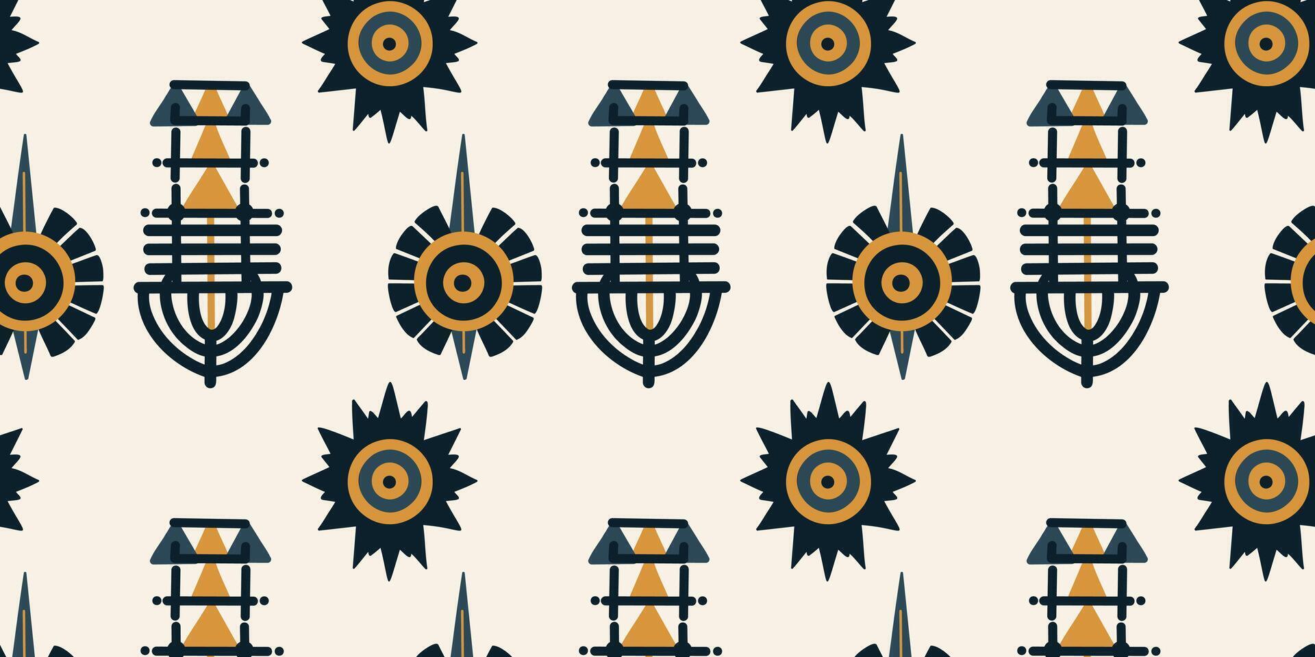 The seamless pattern of ethnic two colour texture vector