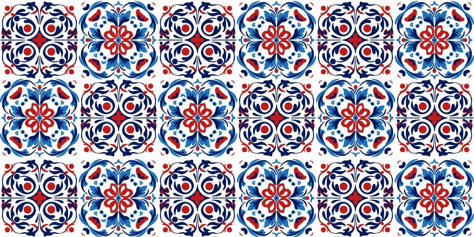 Gorgeous seamless pattern . Moroccan, Portuguese tiles, Azulejo, ornaments vector
