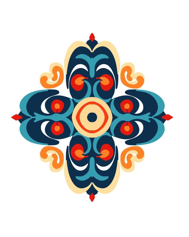 Multicolored seamless azulejo tile. vector