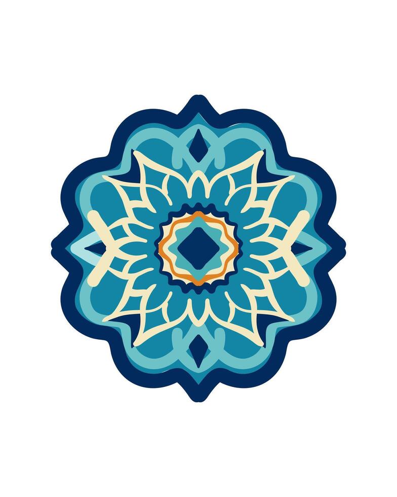 Oriental azulejo tile pattern. vector
