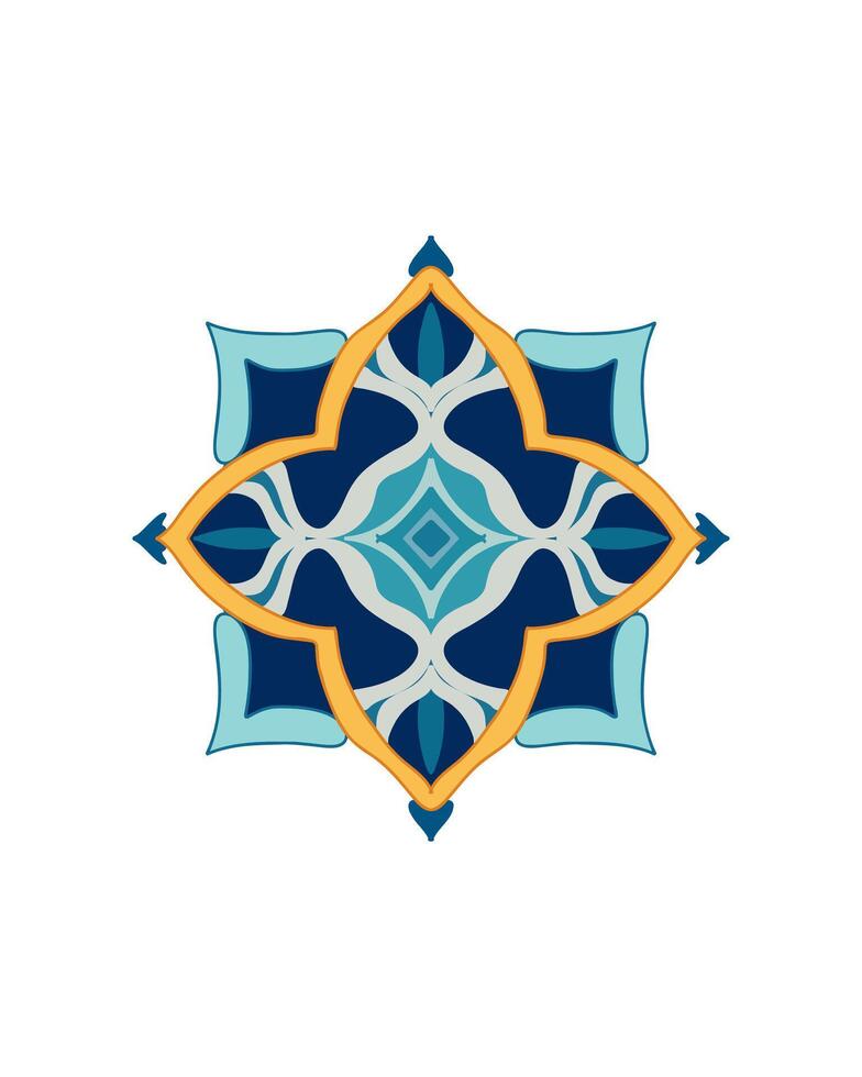 Oriental geometric ornament, tile pattern vector