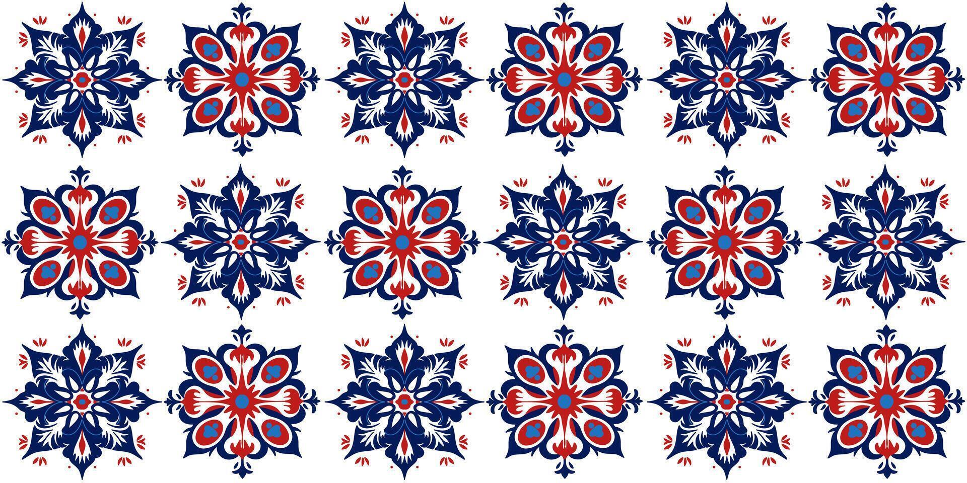 seamless pattern with azulejo tiles for wallpaper, wrapping paper, fabric designs vector
