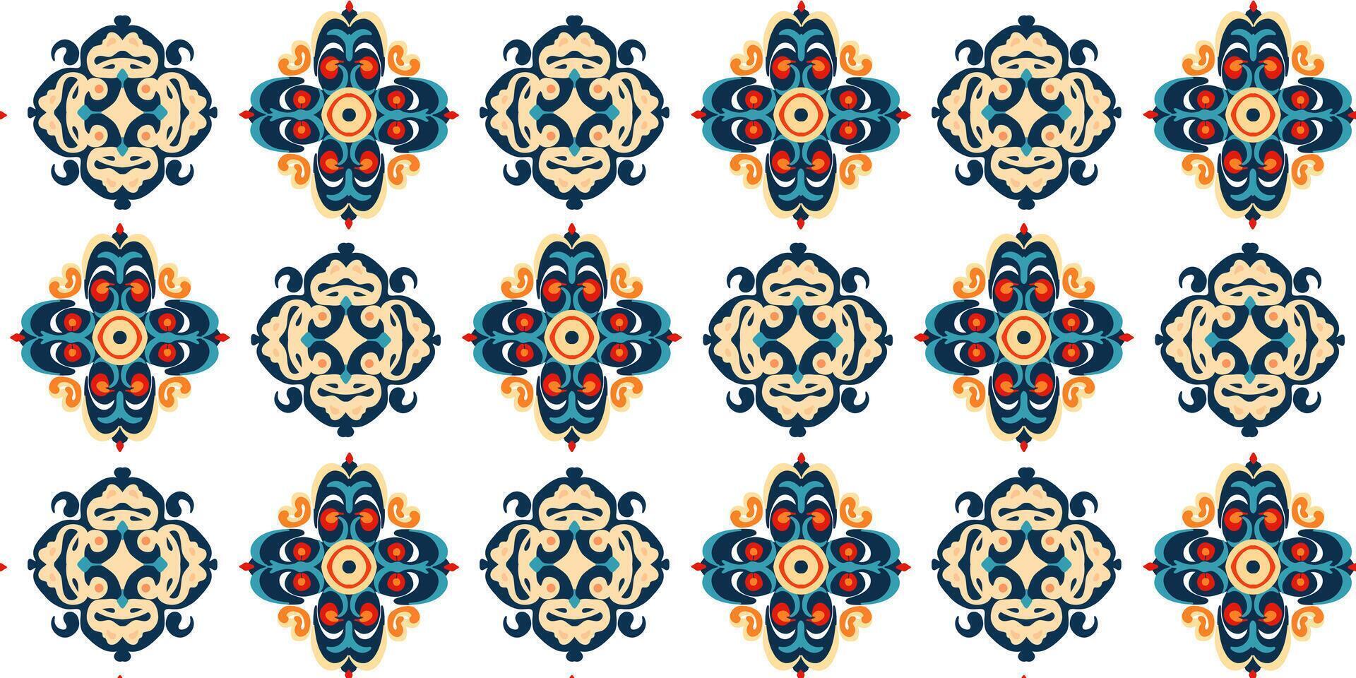 Ethnic and intricate azulejo tile pattern, azulejo, tile, pattern, design vector