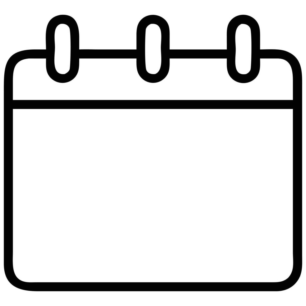 Blank Calendar Icon Illustration, Schedule Reminder Symbol, Event Date, Appointment Planning vector