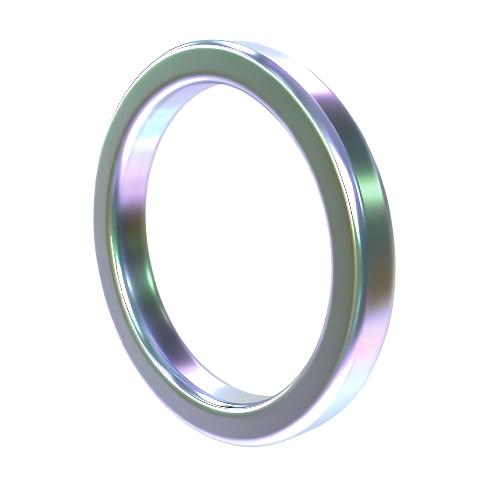 Modern metallic ring 3D rendered on transparent background png