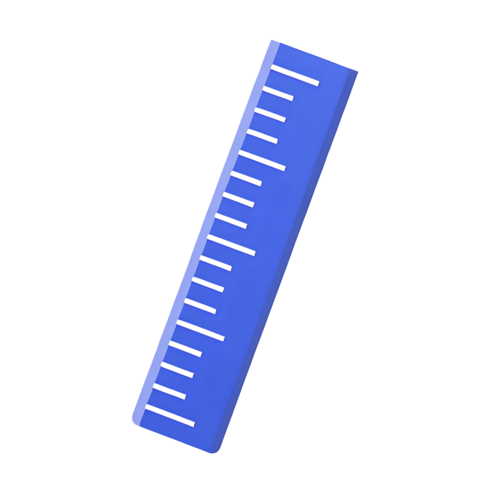 Blue ruler illustration on transparent background for education and design png