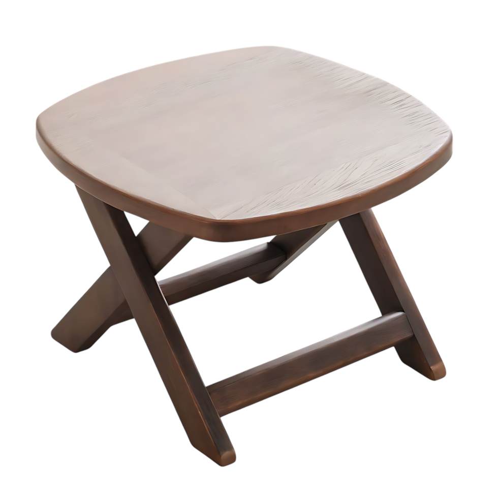 Studio Shot of Folding Wooden Stool on transparent Background png