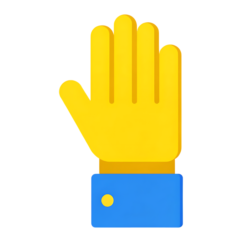 Cartoon yellow hand showing OK gesture on transparent background illustration png