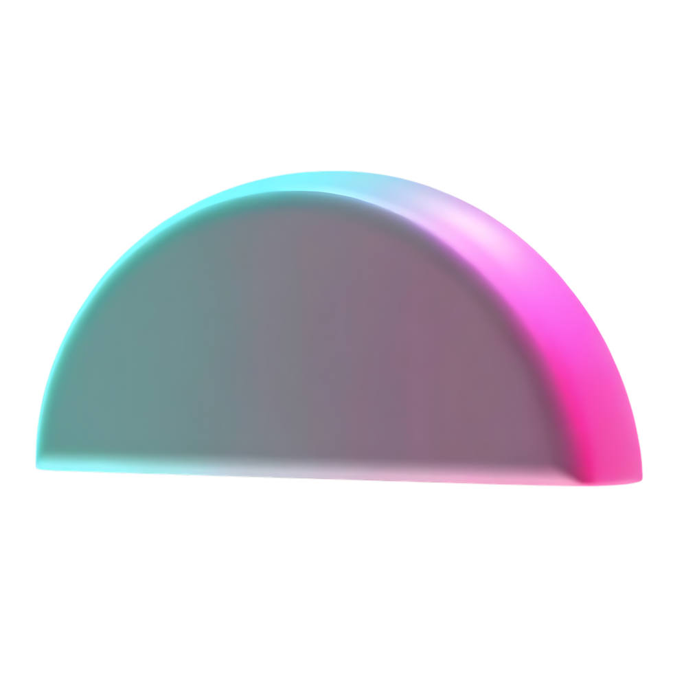 Gradient colored half dome shape on transparent background png