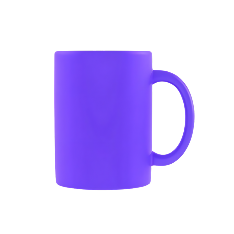 Purple mug on transparent background for coffee or tea png