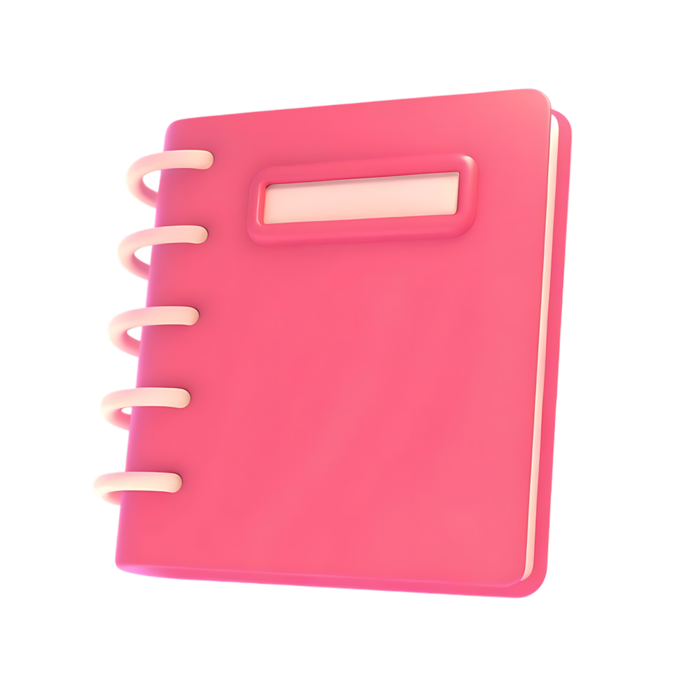 Cute pink spiral notebook for school or office on transparent background png