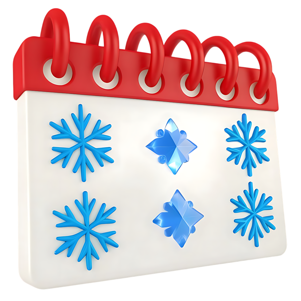 Snowflake Calendar for Winter Holiday Season Planning png