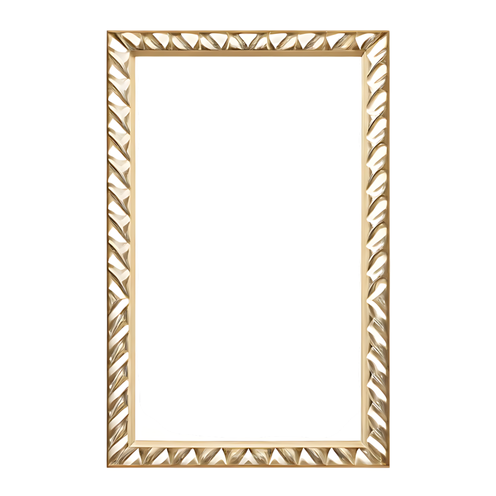 Gold Picture Frame with Textured Surface on transparent Background png