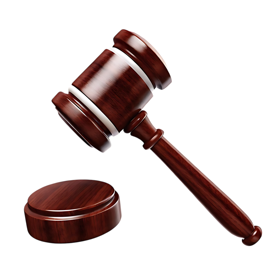 Gavel and Block Representing Law and Justice on transparent Background png