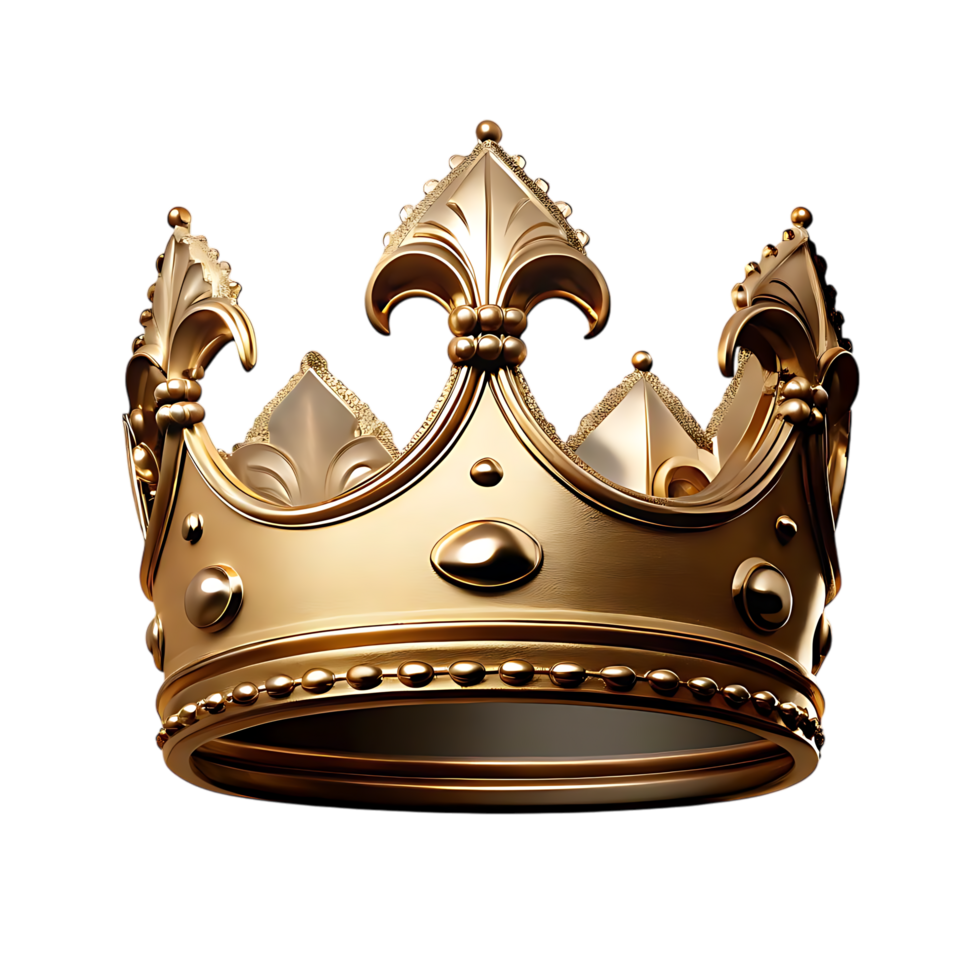 Golden Crown Symbolizing Royalty and Power on transparent Background png