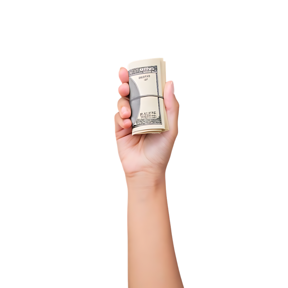 Two Hands Exchanging One Hundred Dollar Bill on transparent Background png