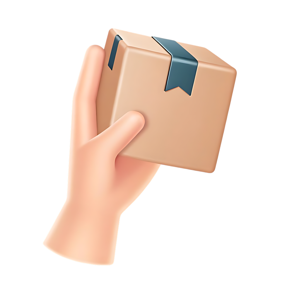 Cartoon Hand Holding Dollar Bill 3D Render on transparent Background png