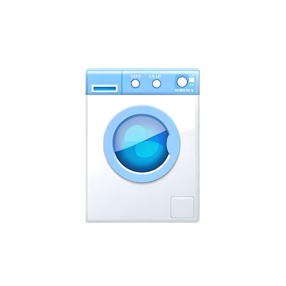 Washing Machine Icon with Blue Door on transparent Background png
